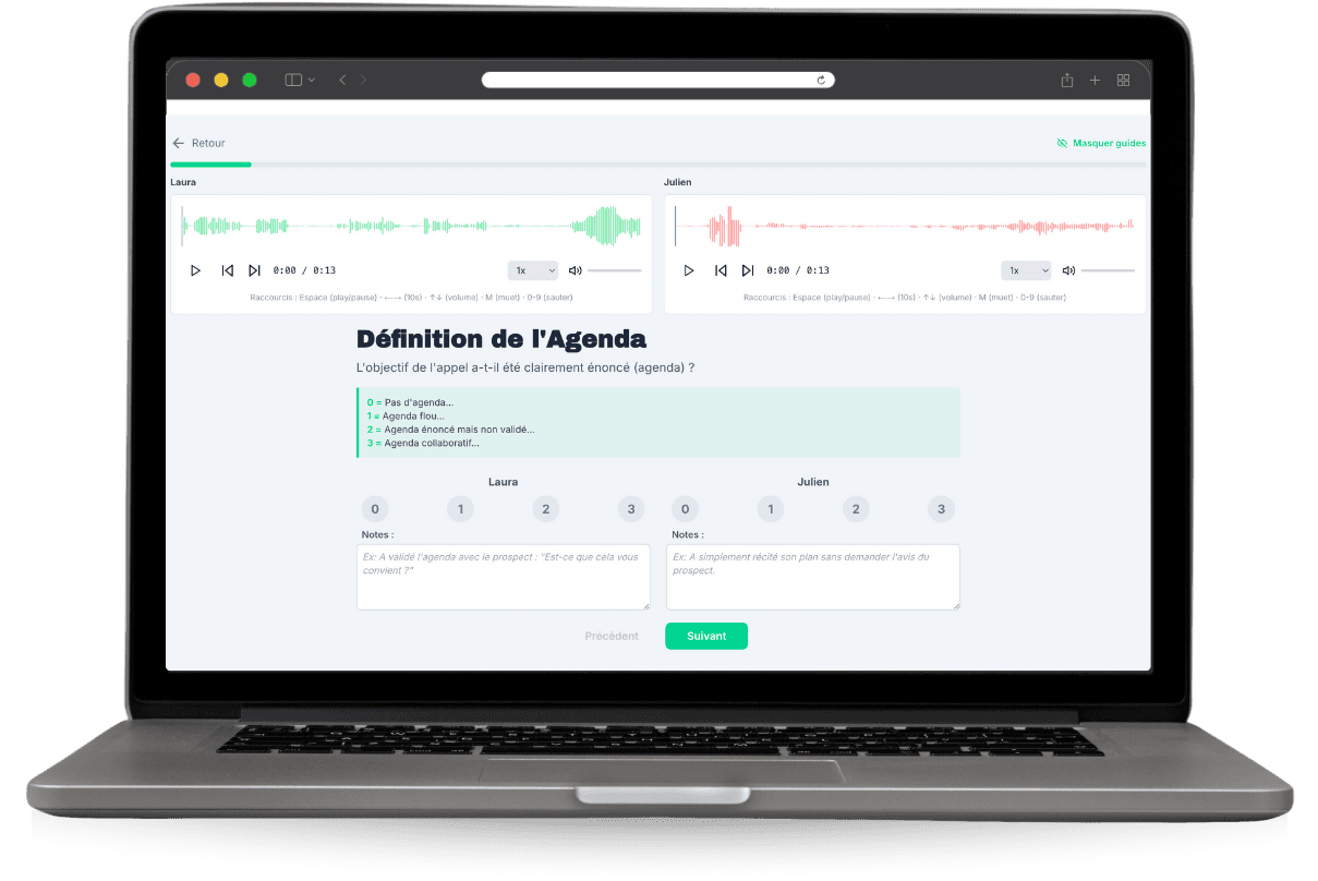 Interface de l'application Sales Performance Cloner